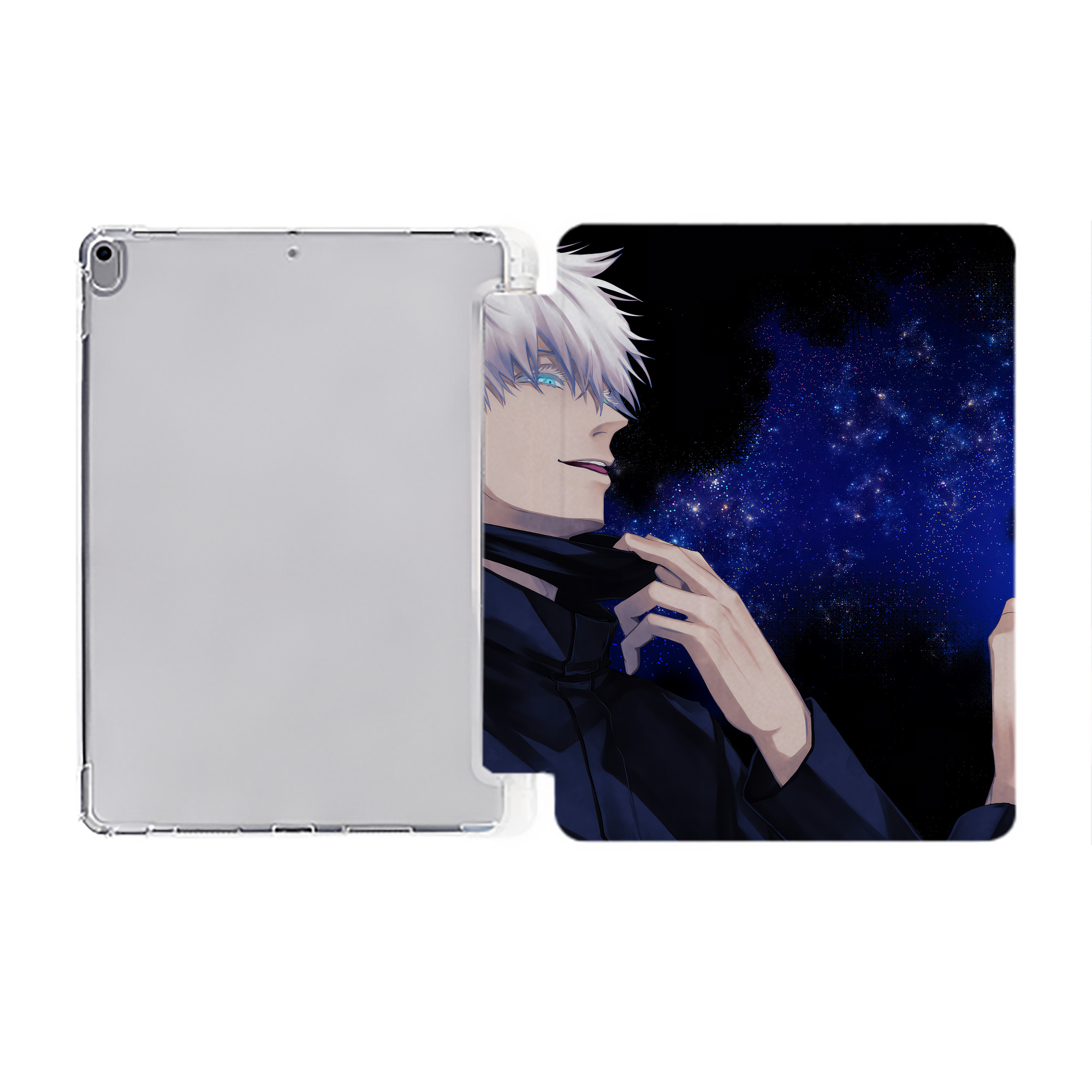 （画像用） 呪術廻戦 Jujutsu Kaisen IPad ケース ペン収納付き 三つ折りスタンド PUレザー×シリコン 対応機種9.5/10.5/10.9インチ
